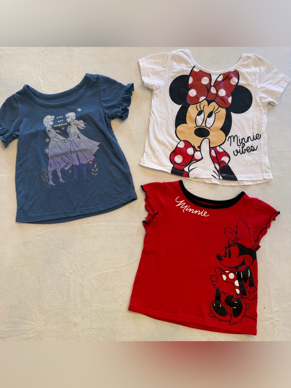 Disney Girls Short Sleeve Tees Minnie Mouse and Frozen